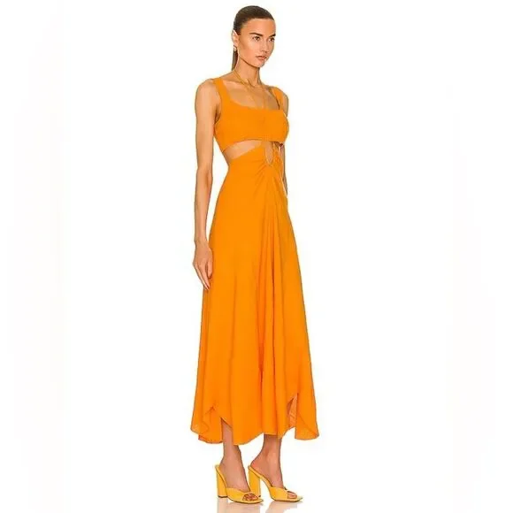 Cult Gaia Eileen Waist Cutout Dress, Revolve Apricot, NWT, Size L - Picture 4 of 11